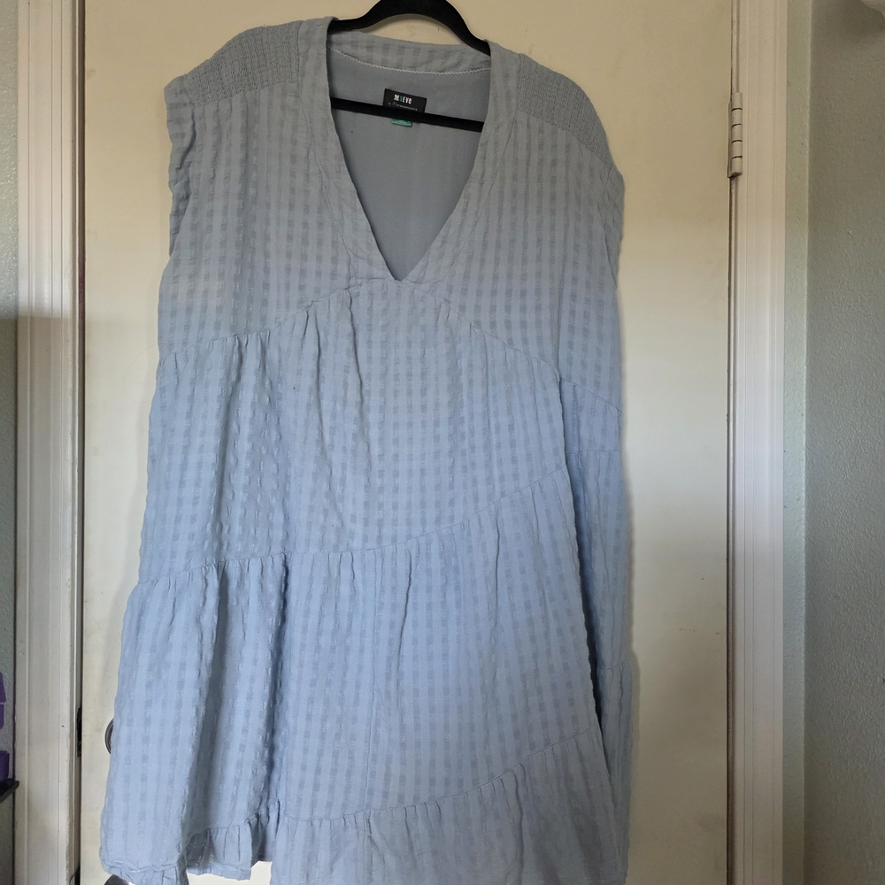 Maeve By Anthropologie Light Blue Textured Tunic Dress